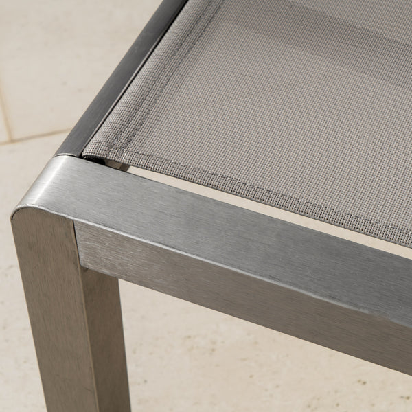 Gdf Studio Holborn Outdoor Modern Gray Mesh Chaise Lounge With Wheels (Set Of 2)