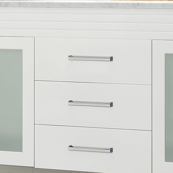 Gdf Studio Holdame Contemporary 72" Wood Double Sink Bathroom Vanity With Marble Counter Top With Carrara White Marble