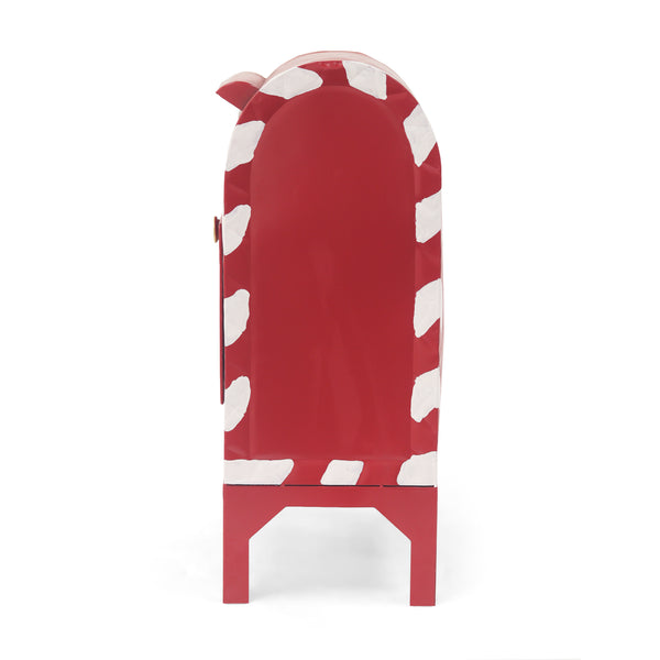 Gdf Studio HolidayHaven Red Iron Christmas Mailbox Christmas Decoration