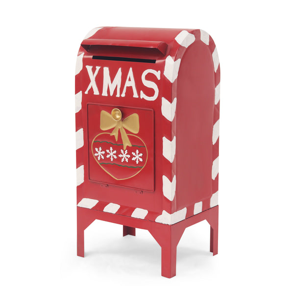 gdf studio HolidayHaven Red Iron Christmas Mailbox Christmas decoration