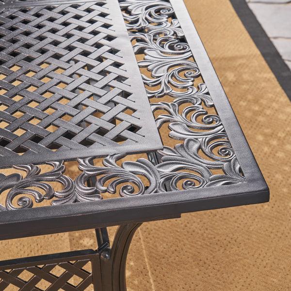 Gdf Studio Honolulu Outdoor 64" - 81" 6-Seater Dining Set With Expandable Table