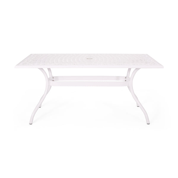 Gdf Studio Honolulu Traditional Outdoor Aluminum Rectangular Dining Table