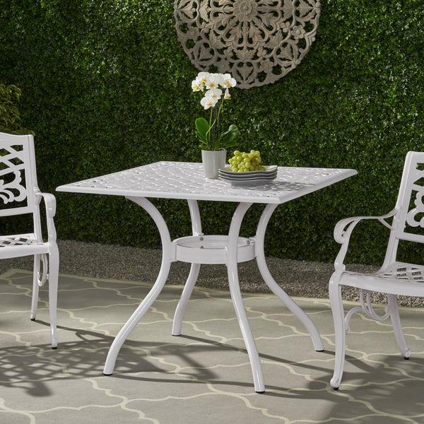 Gdf Studio Honolulu Traditional Outdoor Aluminum Square Dining Table