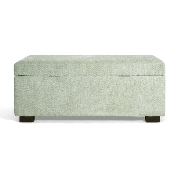 Gdf Studio Hopehorizon Rectangle Chenile Solid Wood Storage Ottoman Chenille