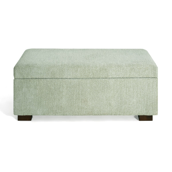 gdf studio Hopehorizon Rectangle Chenile Solid Wood Storage Ottoman Chenille