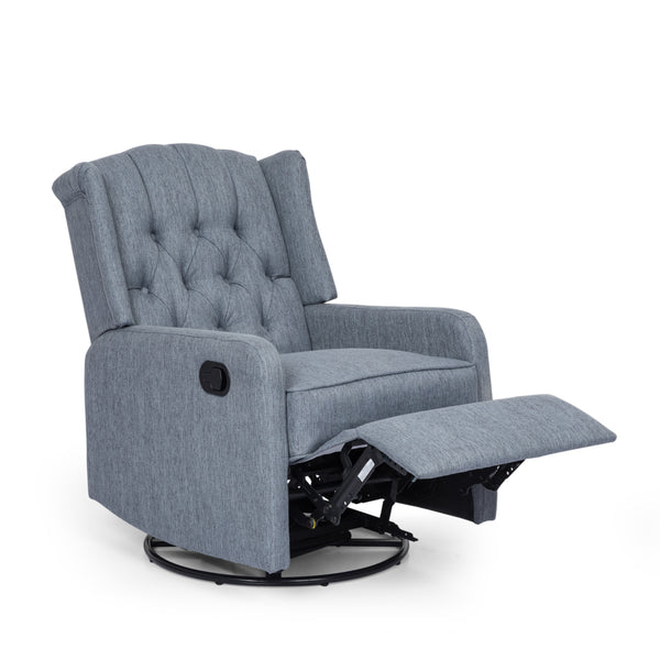 Gdf Studio Houck Contemporary Tufted Wingback Swivel Recliner