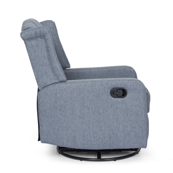 Gdf Studio Houck Contemporary Tufted Wingback Swivel Recliner