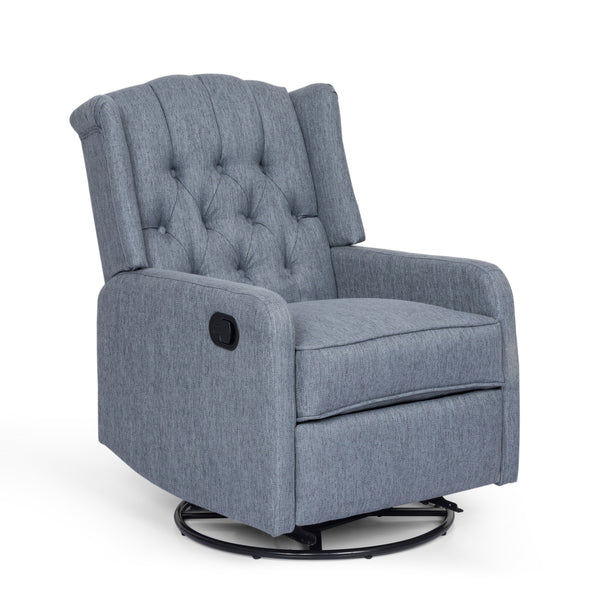gdf studio Houck Contemporary Tufted Wingback Swivel Recliner