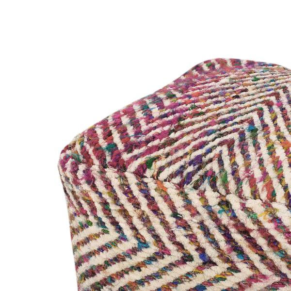 Gdf Studio Hulbert Handcrafted Boho Fabric Cube Pouf