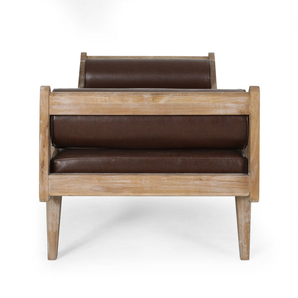 Gdf Studio Huller Rustic Tufted Double End Chaise Lounge With Bolster Pillows