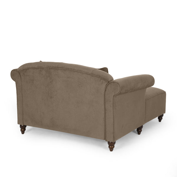 Gdf Studio Hurford Contemporary Tufted Double Chaise Lounge With Accent Pillows