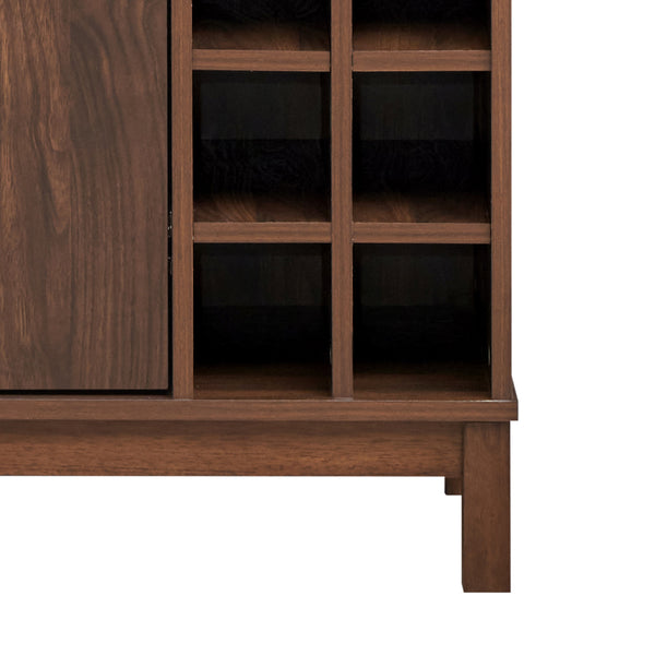 Gdf Studio Hurlbut Mid Century Modern Wooden 8 Bottle Wine Cabinet Walnut And Dark Brown