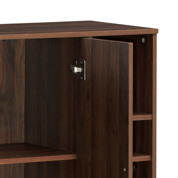 Gdf Studio Hurlbut Mid Century Modern Wooden 8 Bottle Wine Cabinet Walnut And Dark Brown