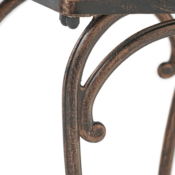 Gdf Studio Hyde Traditional Outdoor Copper Cast Aluminum End Tables (Set Of 2)