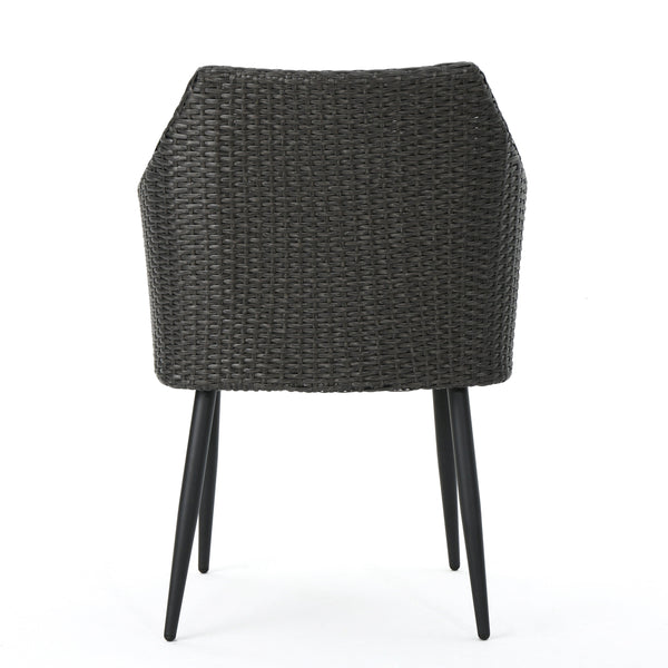 Gdf Studio Ibiza Outdoor Wicker Dining Chairs With Water Resistant Cushion (Set Of 2)