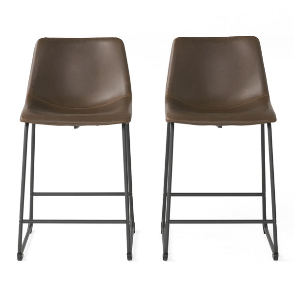 gdf studio Idash Vintage Style Brown 24-Inch Counter Stool (Set of 2)