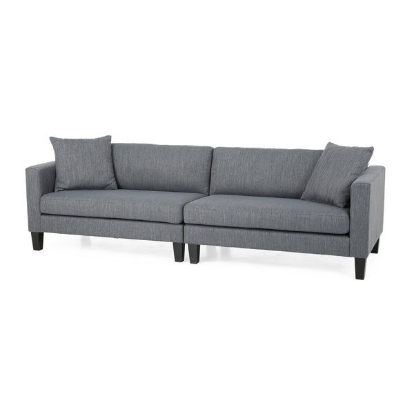 gdf studio Ilaan Contemporary 4 Seater Fabric Sofa with Accent Pillows