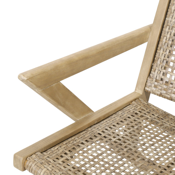 Gdf Studio Inez Outdoor Wicker Club Chairs Set Of 2 Light Brown And Light Multibrown