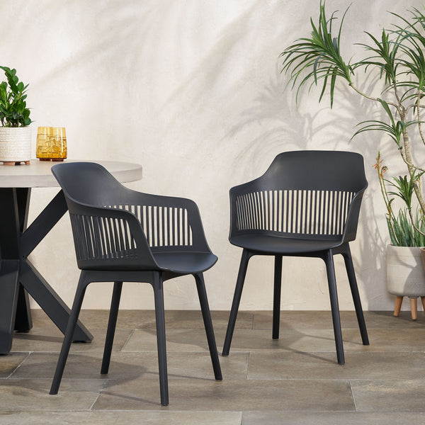 gdf studio Irene Outdoor Modern Dining Chair (Set of 2)