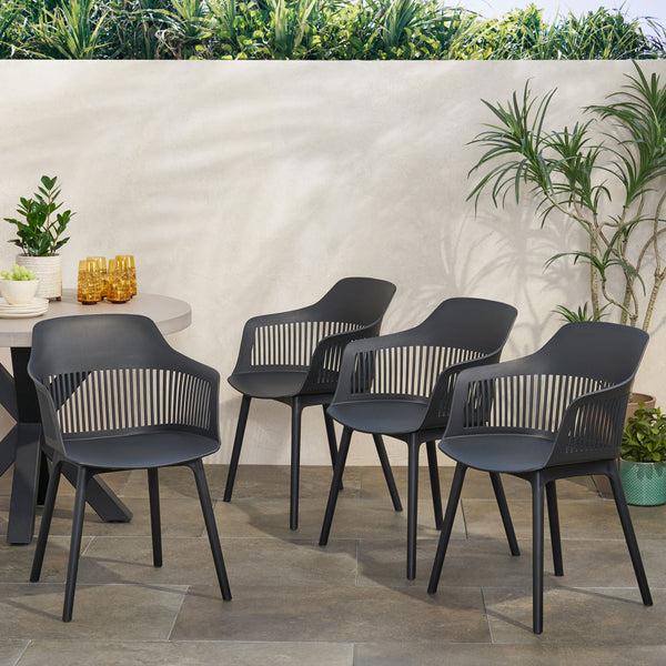 gdf studio Irene Outdoor Modern Dining Chair (Set of 4)