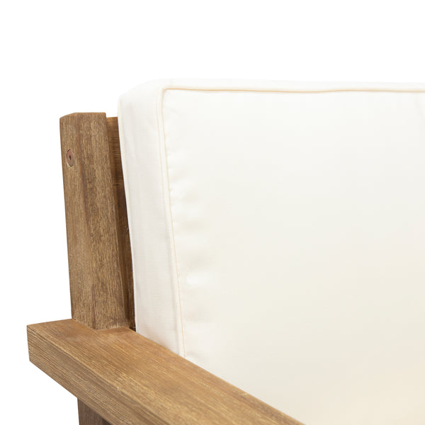 Gdf Studio Iris Outdoor 4 Seater Acacia Wood Chat Set With Cushions