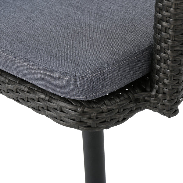 Gdf Studio Iris Outdoor Wicker Dining Chairs With Water Resistant Cushions (Set Of 4)