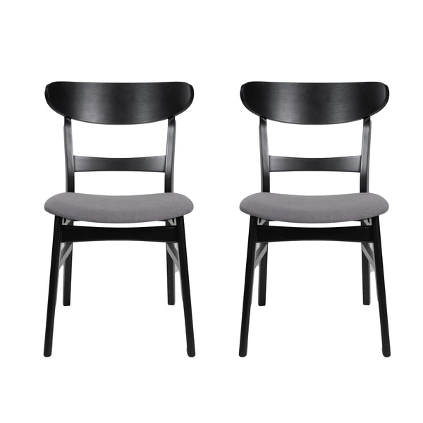 Gdf Studio Isador Mid Century Modern Fabric Upholstered Wood Dining Chairs Set Of 2