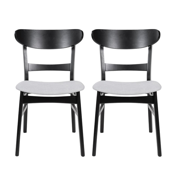 gdf studio Isador Mid Century Modern Fabric Upholstered Wood Dining Chairs Set of 2
