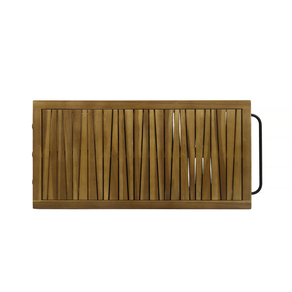 Gdf Studio Ishtar Indoor Wood And Iron Bar Cart With Drawers And Wine Bottle Holders