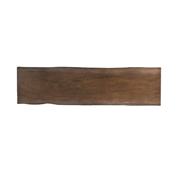 Gdf Studio Ishtar Outdoor Faux Live Edge Teak Finish Lightweight Concrete Dining Bench