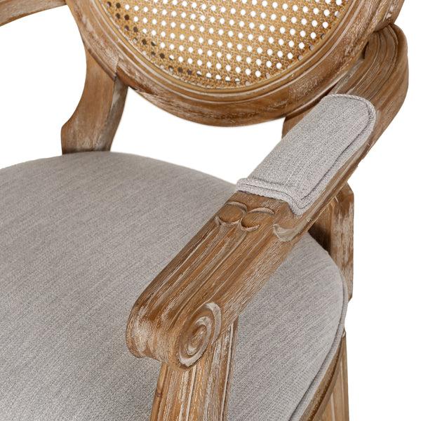 Gdf Studio Ismay French Country Wood And Cane 7-Piece Expandable Dining Set