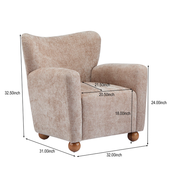 Gdf Studio Isorylis Premium Fabric Cozy Wingback Solid Armchair