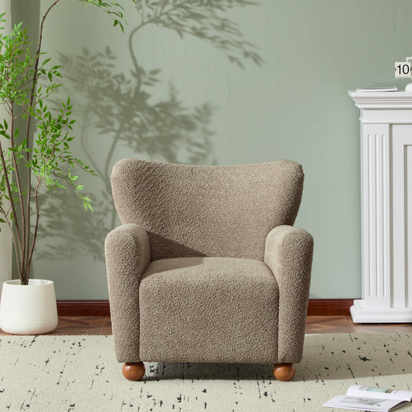 gdf studio Isorylis Premium Fabric Cozy Wingback Solid Armchair