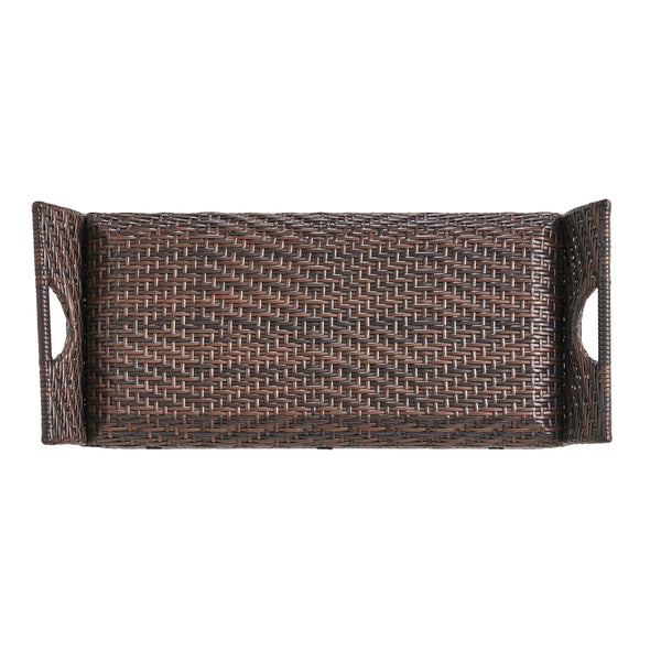 Gdf Studio Izidora Outdoor Brown Wicker Storage Ottoman