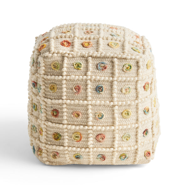 Gdf Studio Jaceyon Boho Wool And Cotton Ottoman Pouf