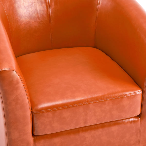 Gdf Studio Jackson Orange Faux Leather Swivel Club Chair