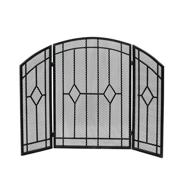Gdf Studio Jacoby Contemporary Three Panel Iron Firescreen
