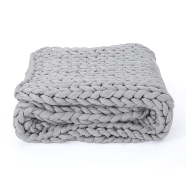 gdf studio Jacqueline Modern Knit Stitch Fabric Rectangle Throw Blanket
