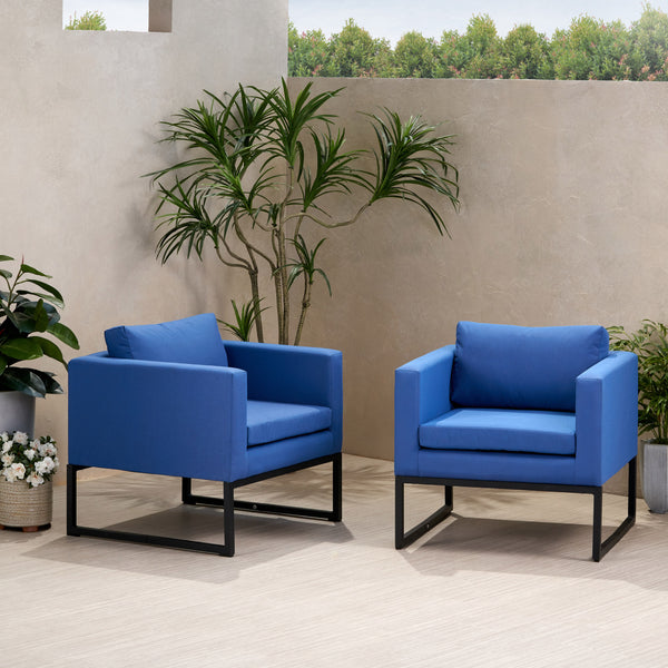 Gdf Studio Jacqueline Modern Outdoor Upholstered Club Chair (Set Of 2)