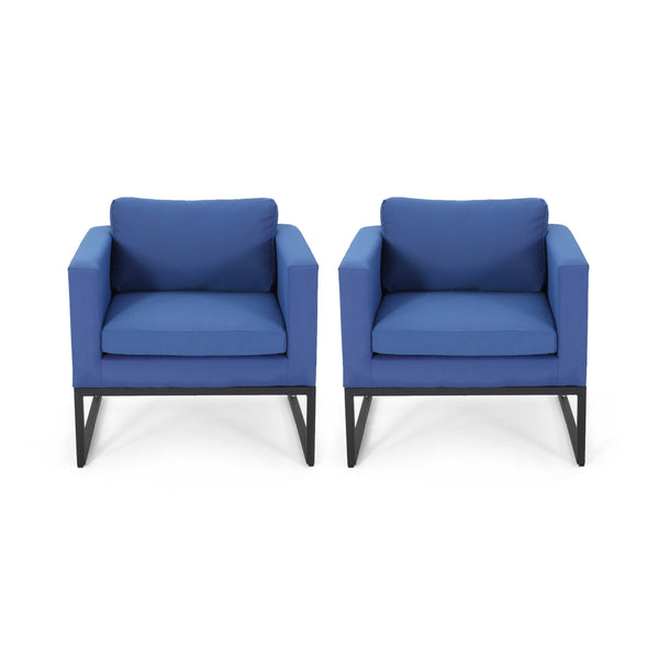 gdf studio Jacqueline Modern Outdoor Upholstered Club Chair (Set of 2)
