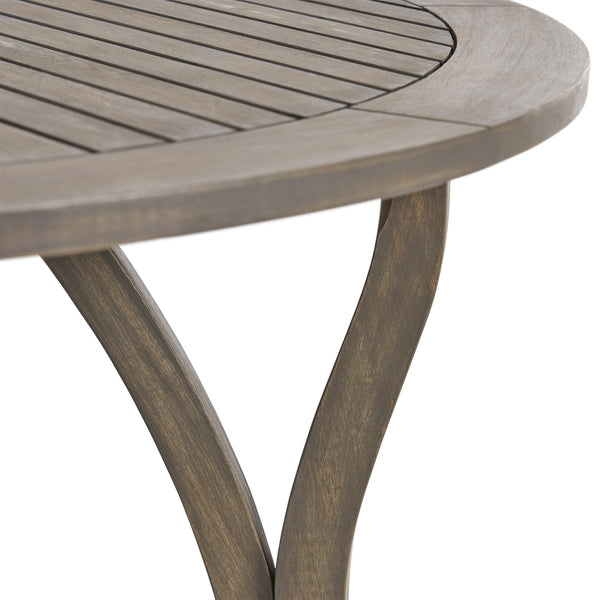 Gdf Studio Jaden Outdoor 5 Piece Acacia Wood And Wicker Dining Set