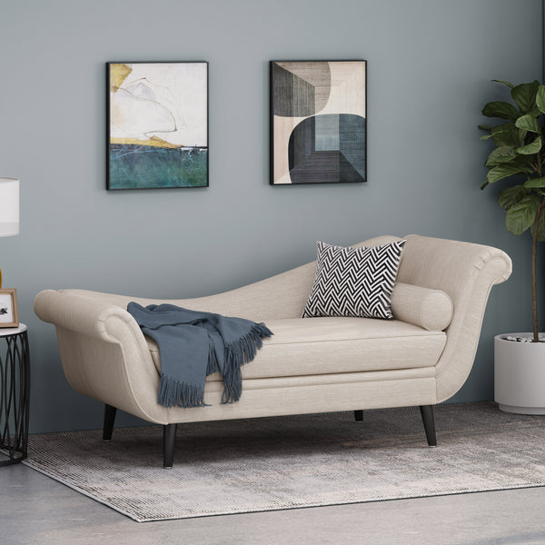 gdf studio Jakyrah Contemporary Chaise Lounge with Scroll Arms