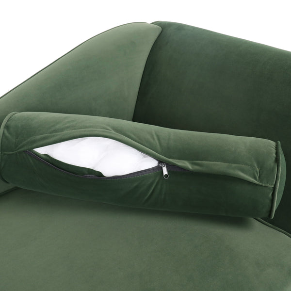 Gdf Studio Jakyrah Contemporary Velvet Chaise Lounge With Scroll Arms
