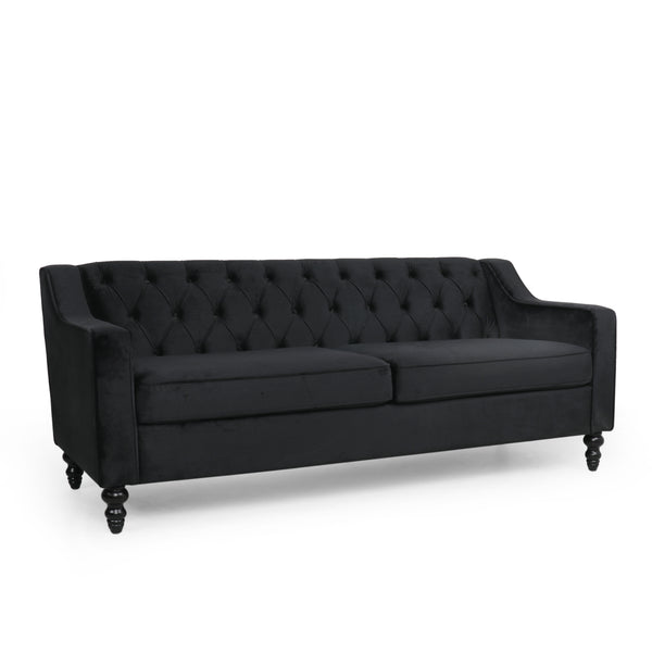 gdf studio Jameer Modern Glam Tufted Velvet 3 Seater Sofa