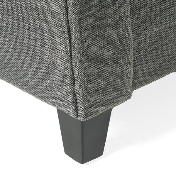 Gdf Studio James Beige Tufted Fabric Armed Storage Ottoman Bench