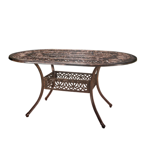 Gdf Studio Jameson Home Haitian Outdoor Cast Aluminum Oval Dining Table