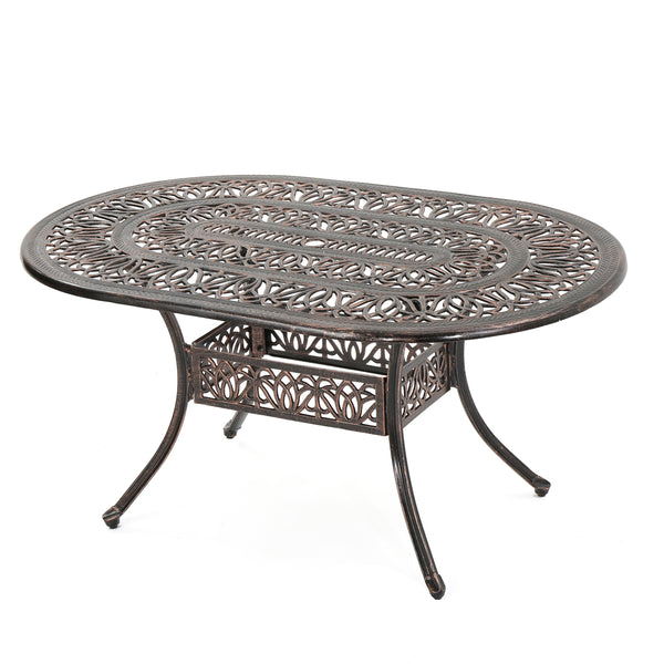 gdf studio Jameson Home Haitian Outdoor Cast Aluminum Oval Dining Table