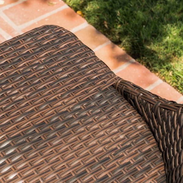 Gdf Studio Jamey Outdoor 9 Piece Multi-brown Wicker Dining Set With Wood Finished Metal Leg