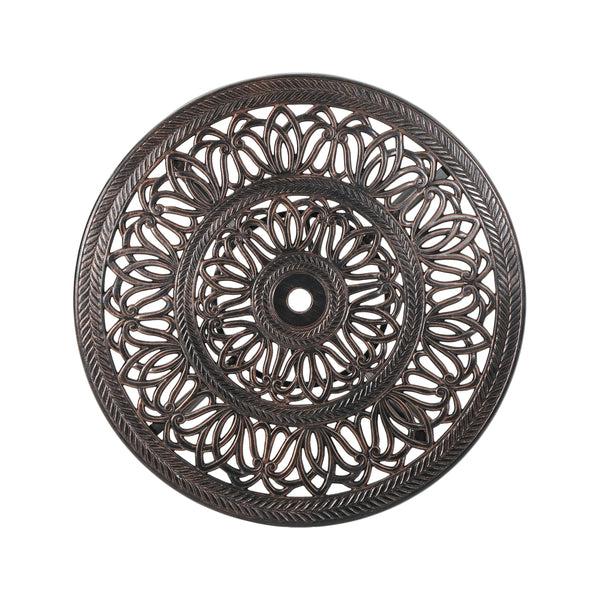 Gdf Studio Jamie Outdoor Round Cast Aluminum Dining Table Shiny Copper