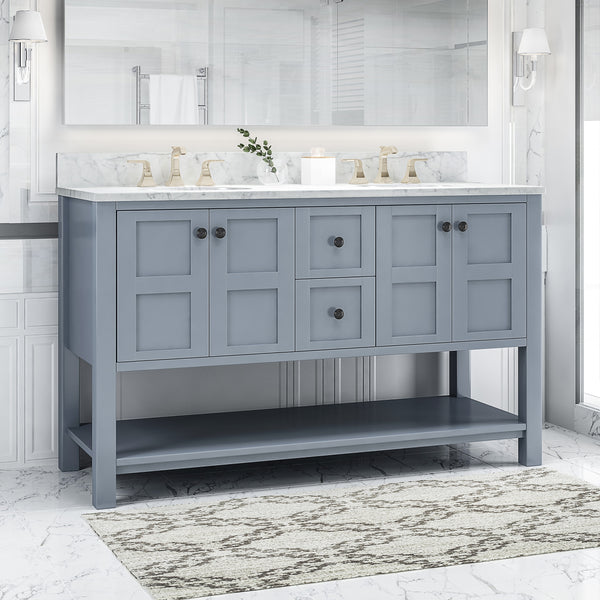 Gdf Studio Jamison Contemporary 60" Wood Bathroom Vanity (Counter Top Not Included)